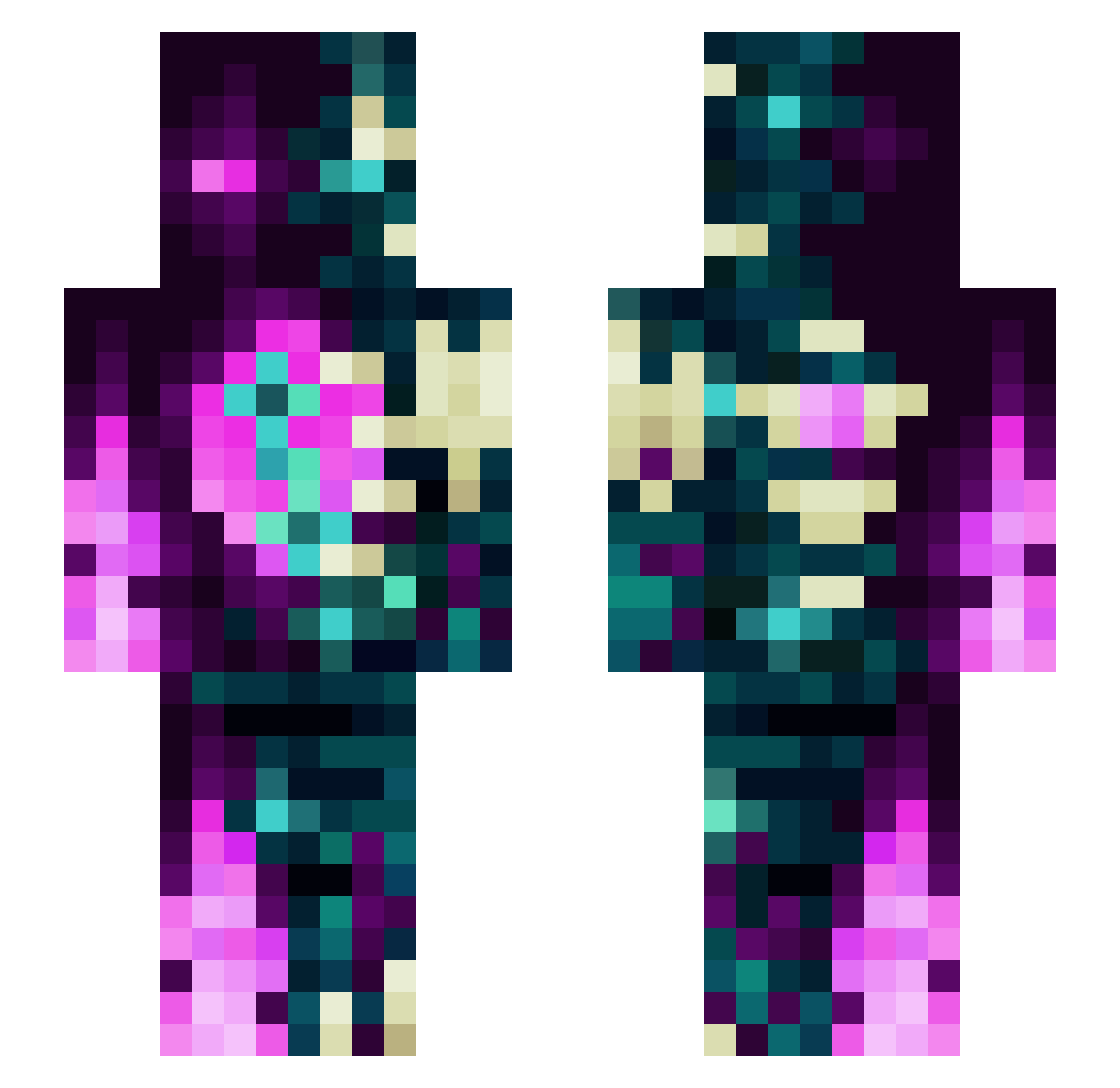 SamuelZote Minecraft skin, front and back view