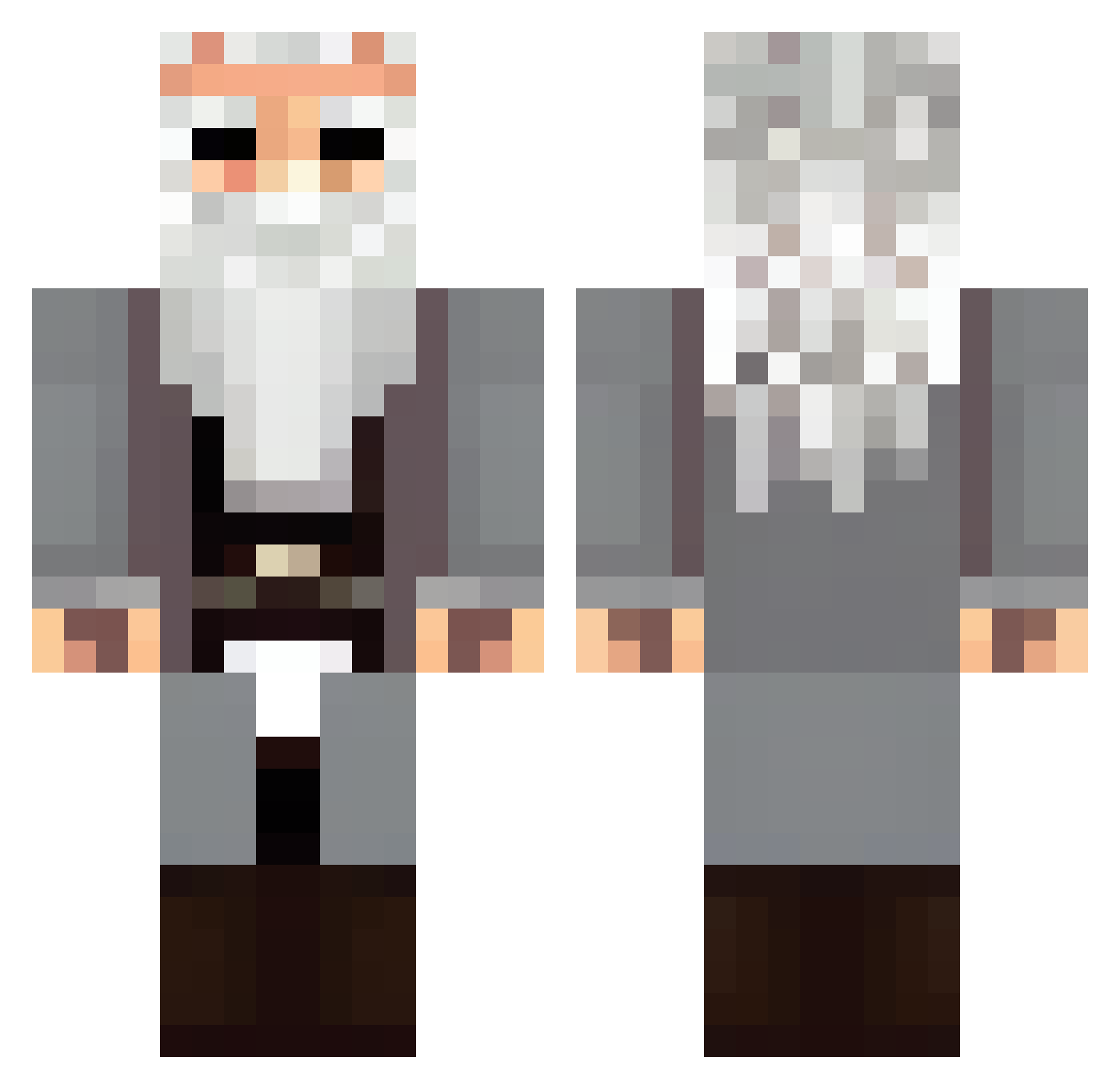 ToastXmoon Minecraft skin, front and back view