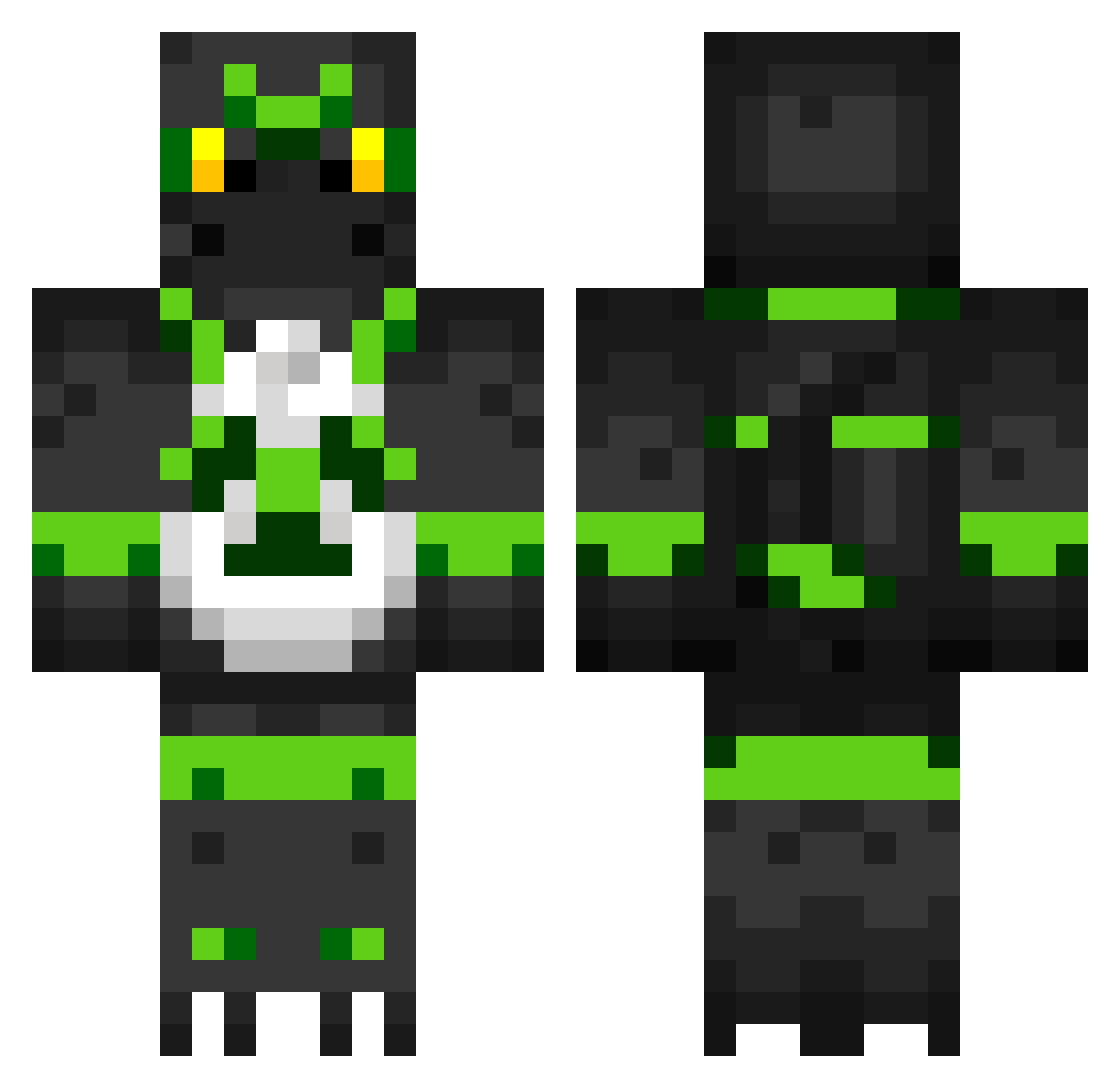 Carlsyy Minecraft skin, front and back view