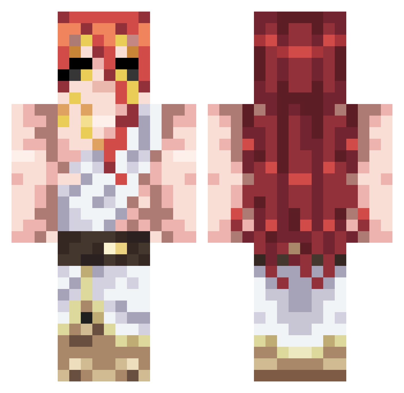 trycsl Minecraft skin, front and back view