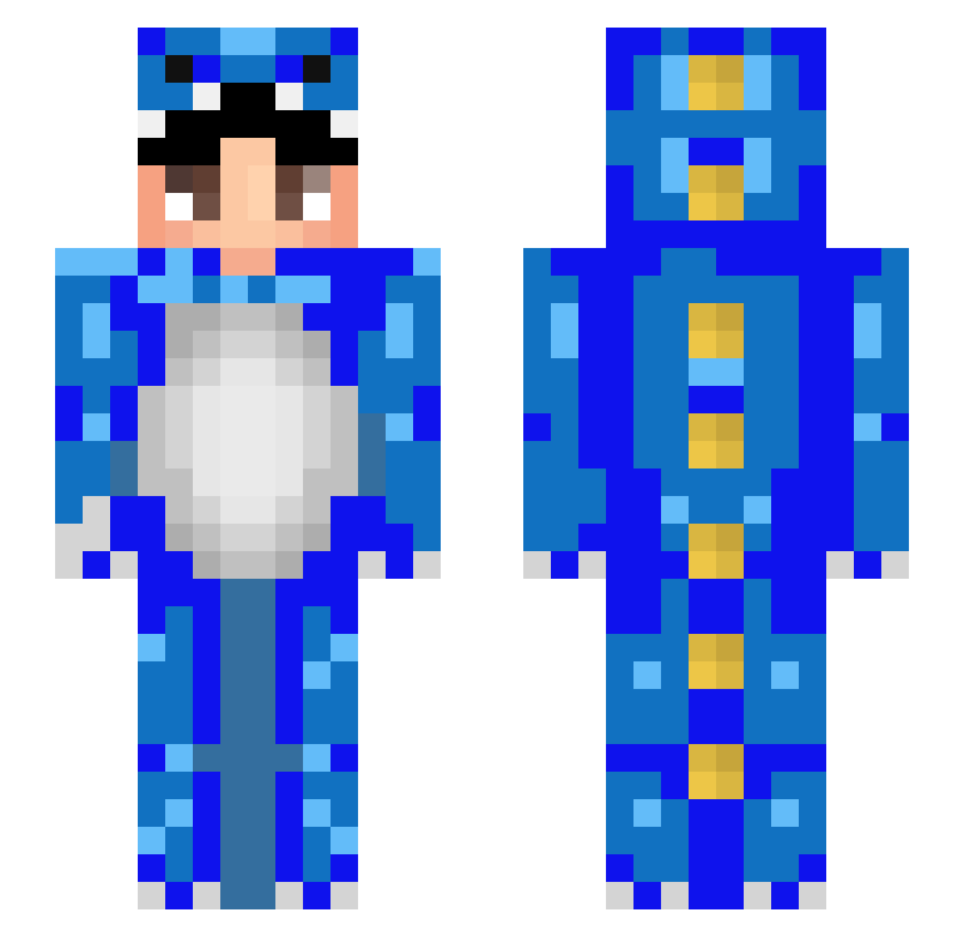 JachMinen Minecraft skin, front and back view