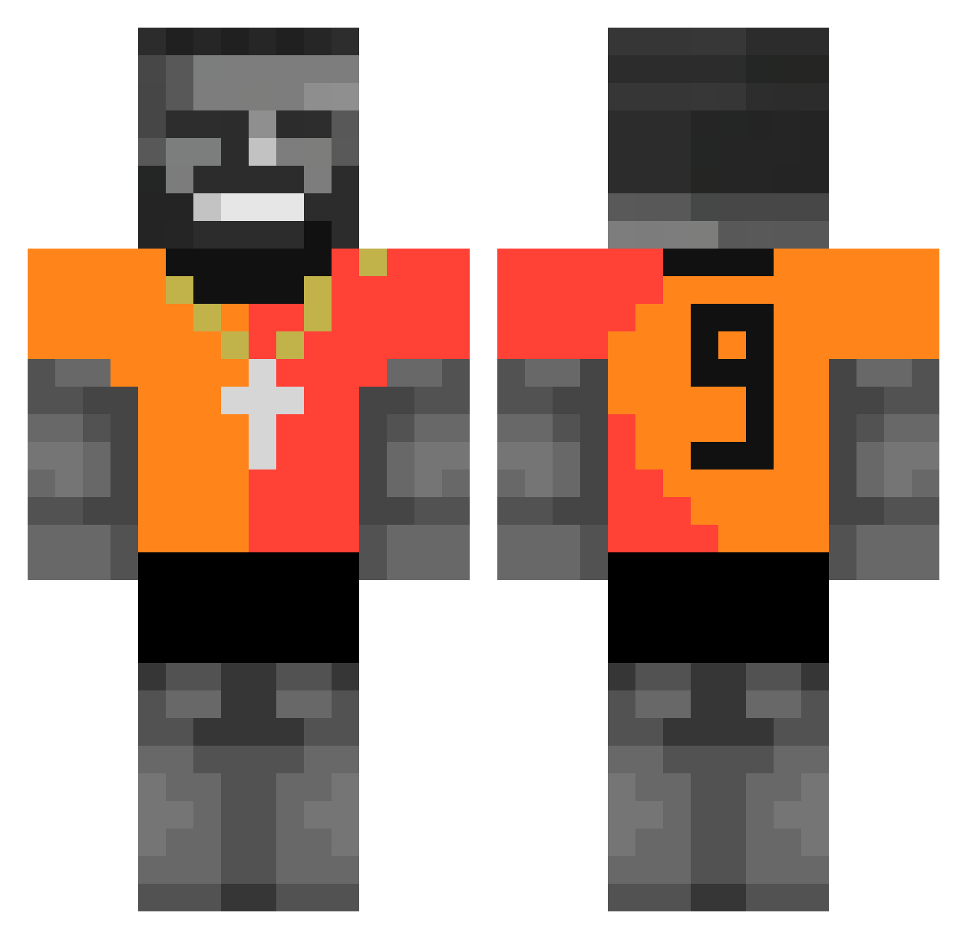 civata Minecraft skin, front and back view