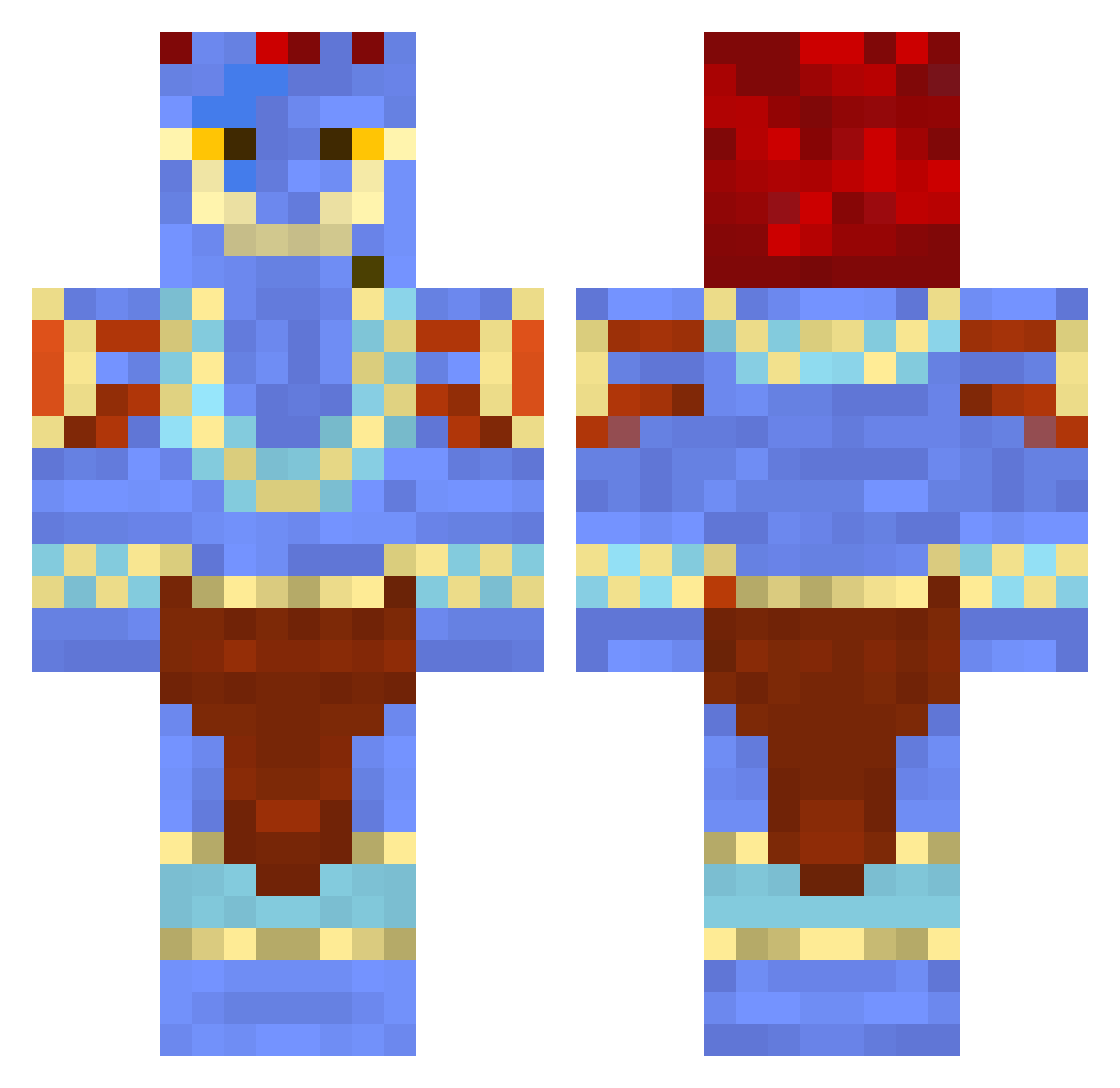 AstroJorg Minecraft skin, front and back view