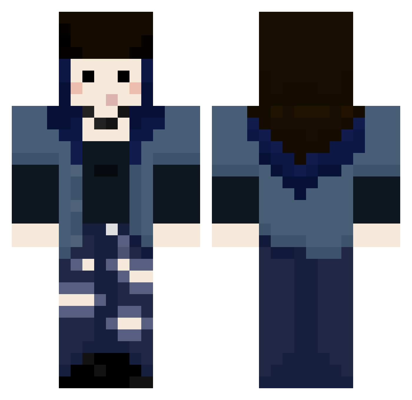 ratsaxophone Minecraft skin, front and back view