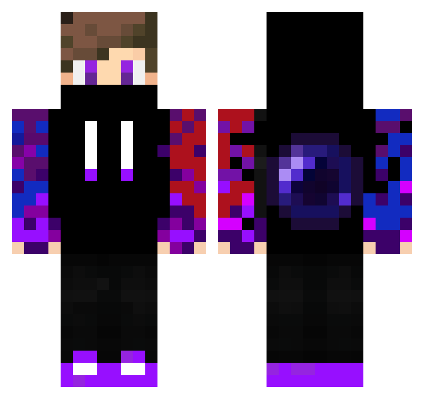 Nomadwolf20 Minecraft skin, front and back view