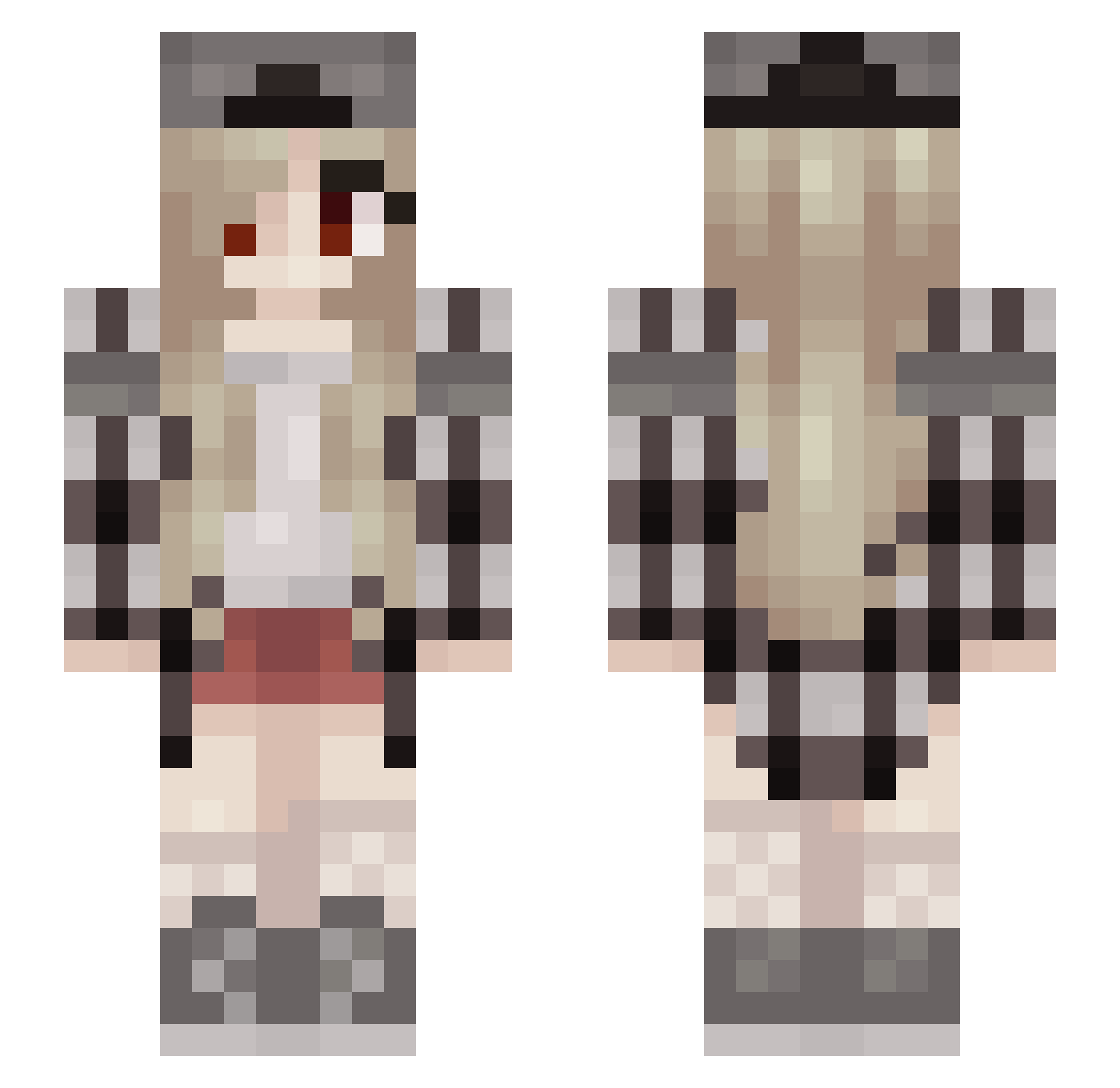 CuriousToxicity Minecraft skin, front and back view