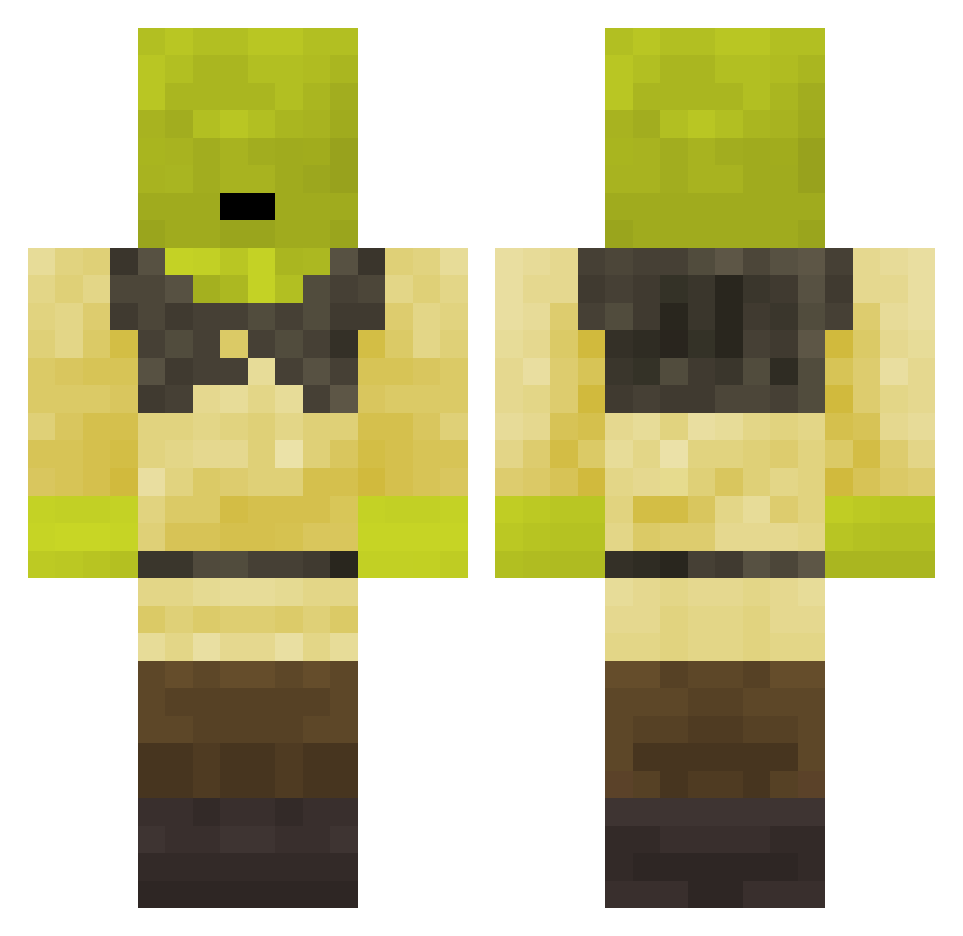 Envixity_nano Minecraft skin, front and back view