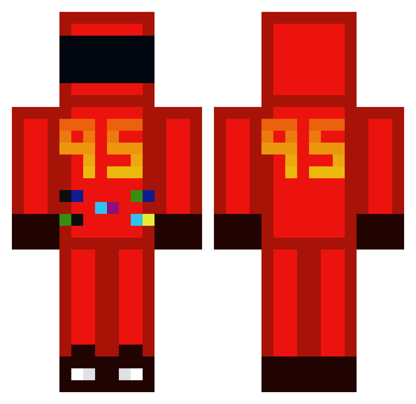 k__dizzle Minecraft skin, front and back view