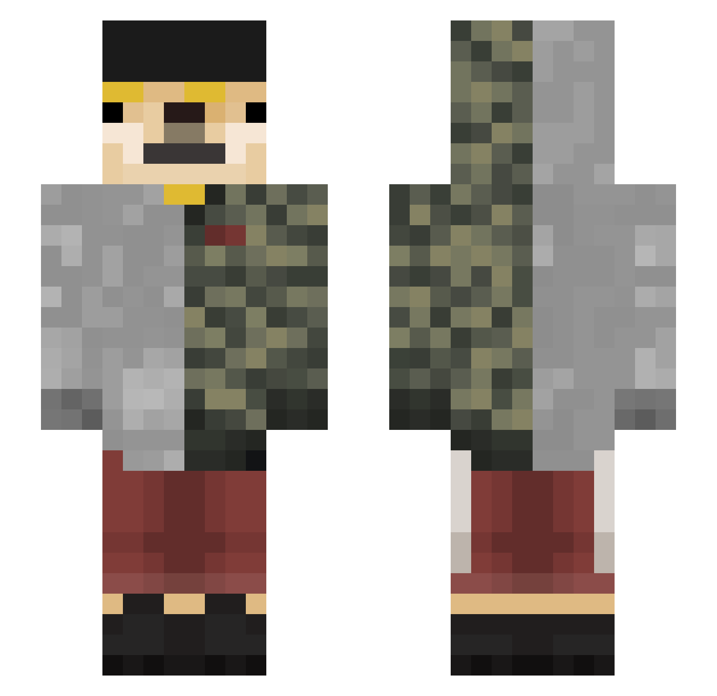 SANTIAFOOOO Minecraft skin, front and back view