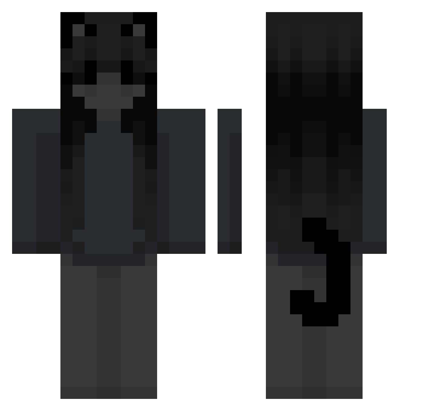 unleakt Minecraft skin, front and back view