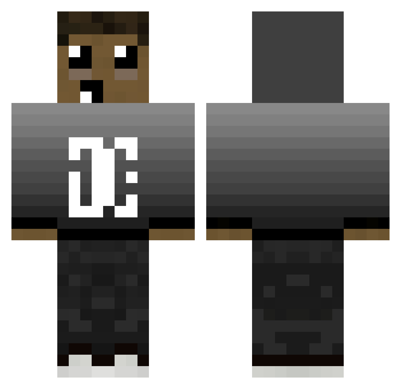 typiczny Minecraft skin, front and back view