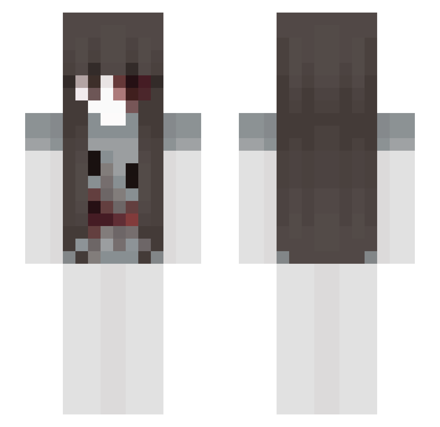 tabeargb Minecraft skin, front and back view