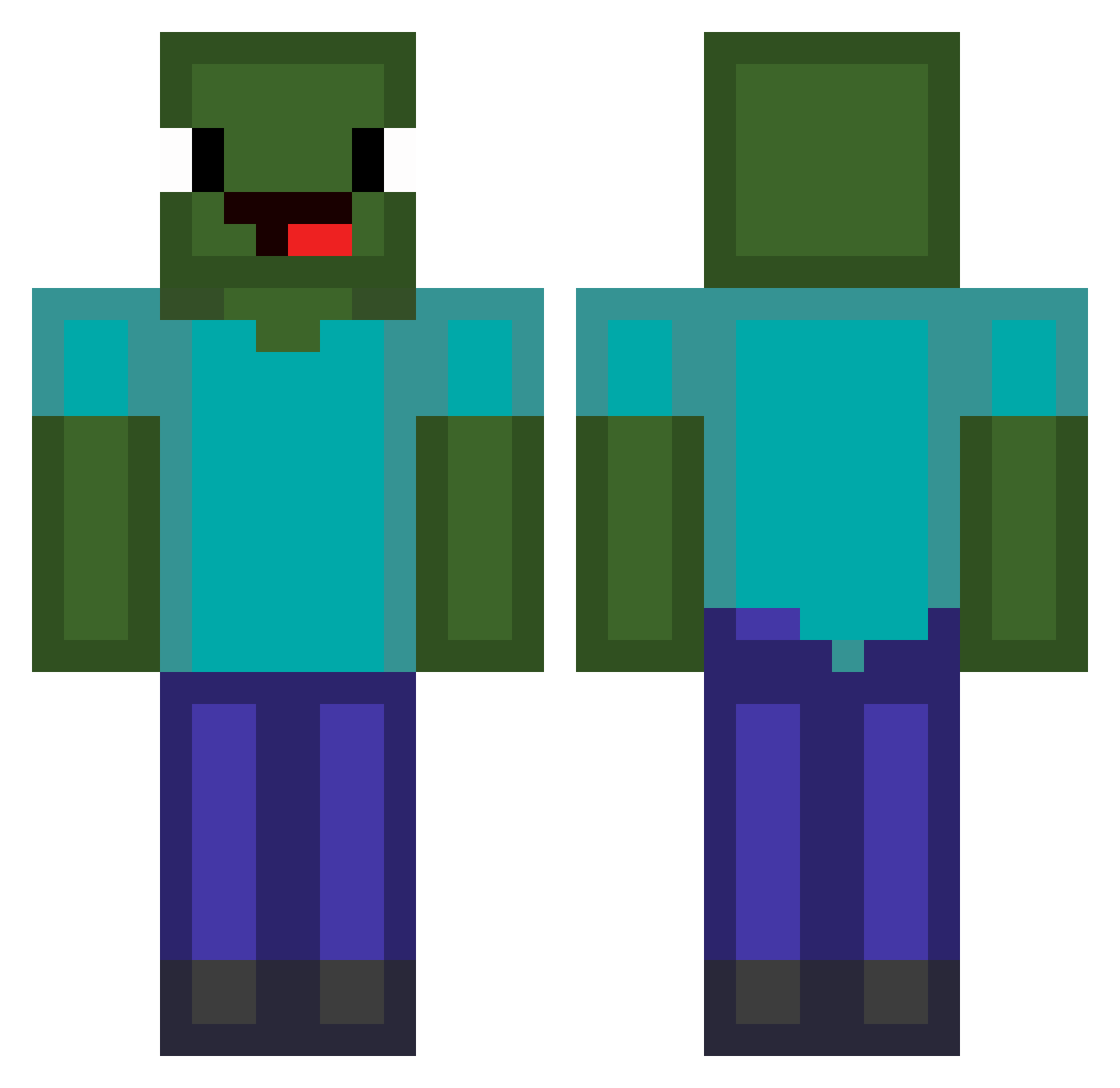 SunyBenjix Minecraft skin, front and back view