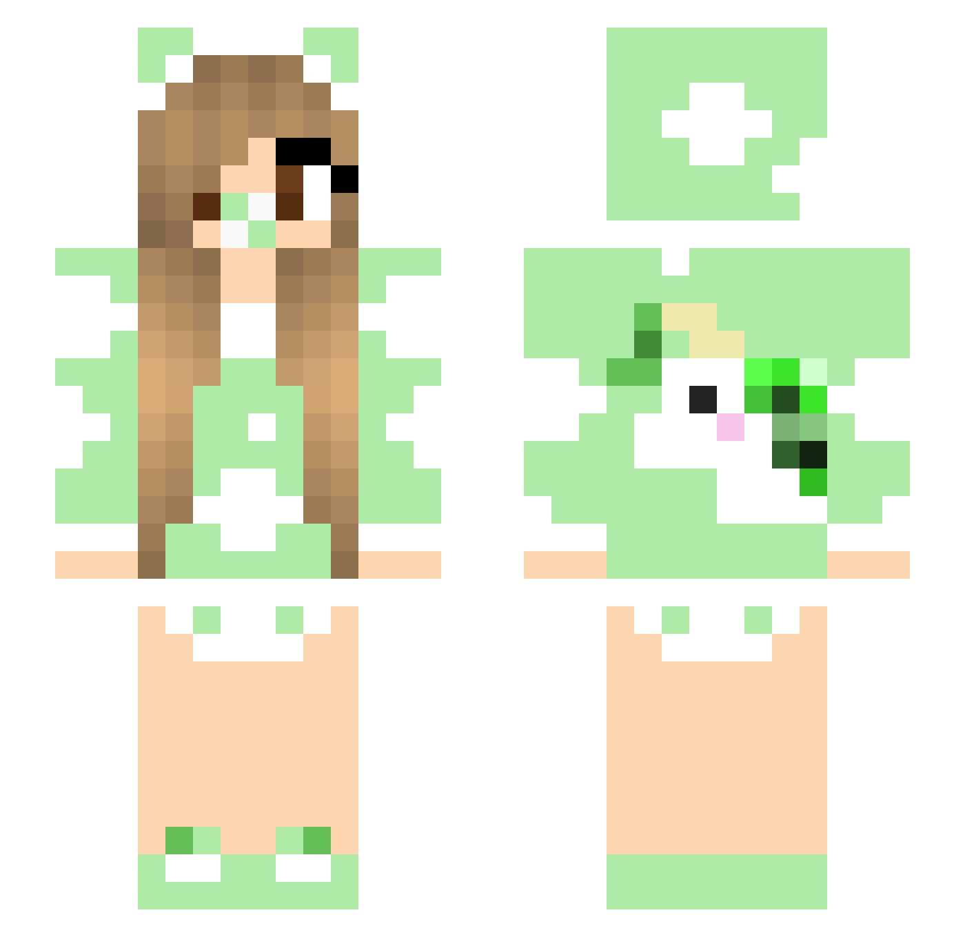 KOKUSHIBO81 Minecraft skin, front and back view