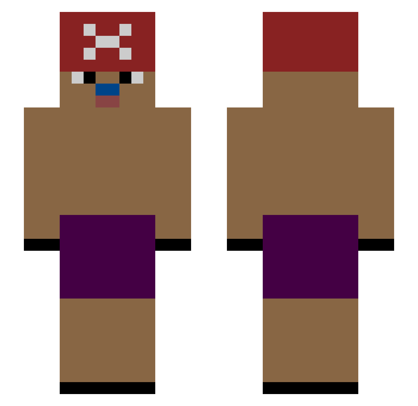 pandahachiroku Minecraft skin, front and back view