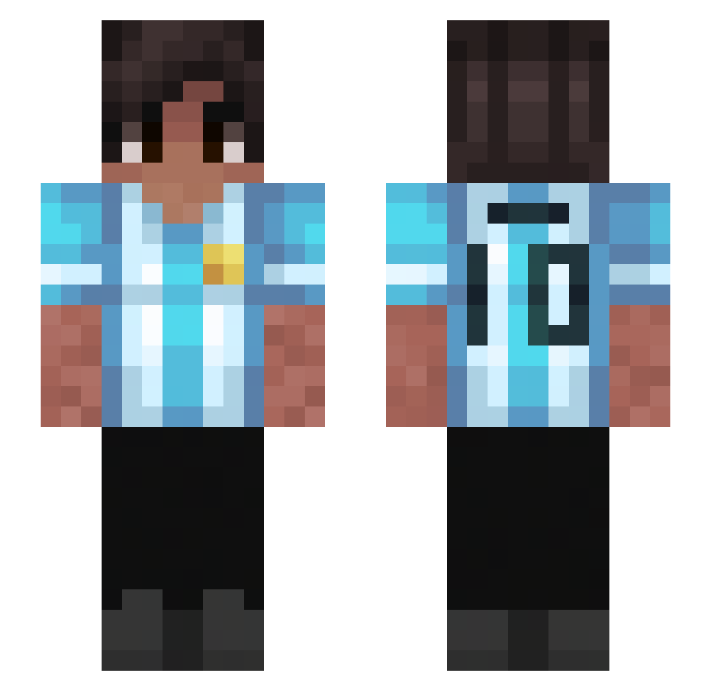 HowardTheDuck777 Minecraft skin, front and back view