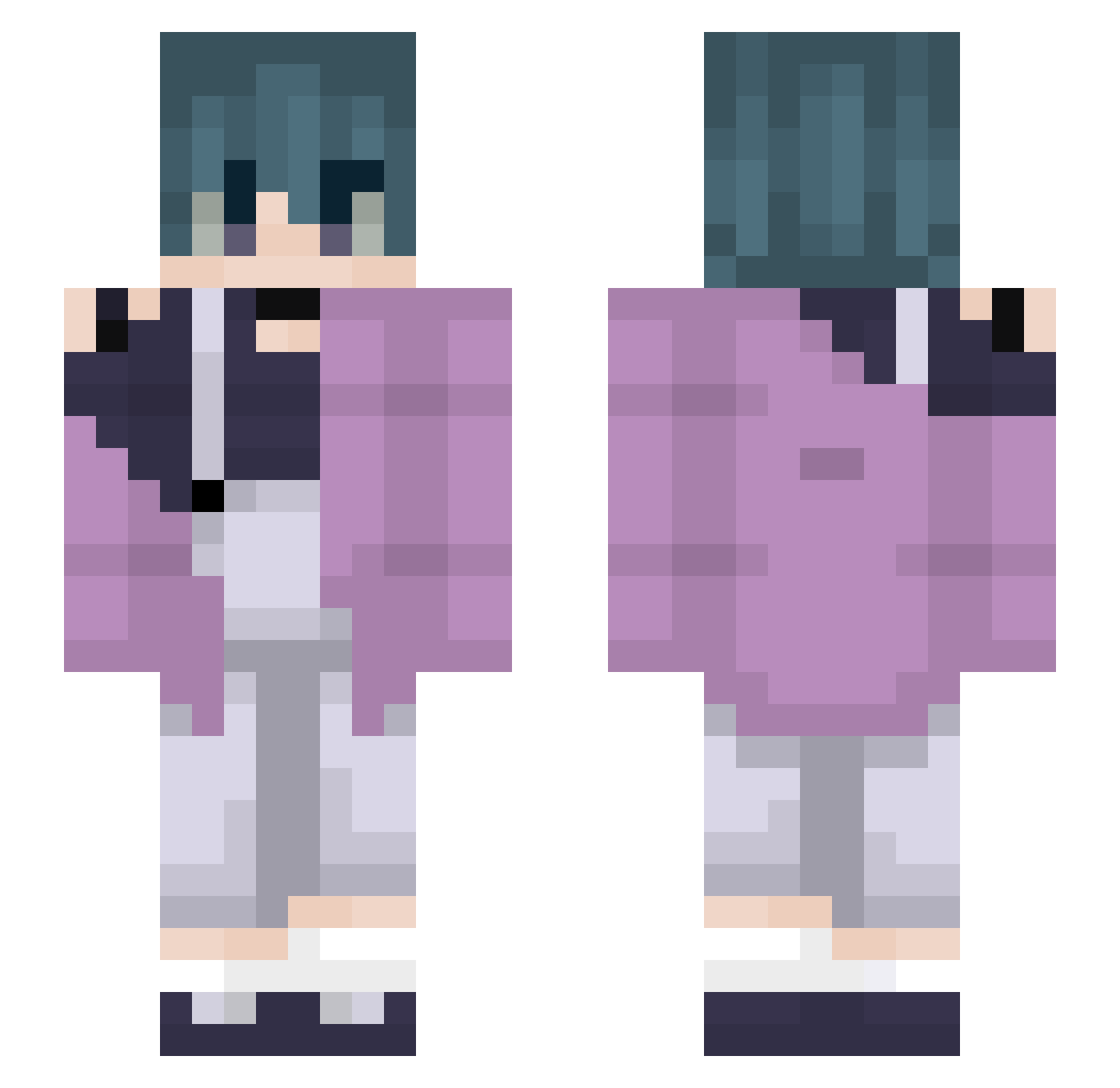 SherbertPlays Minecraft skin, front and back view
