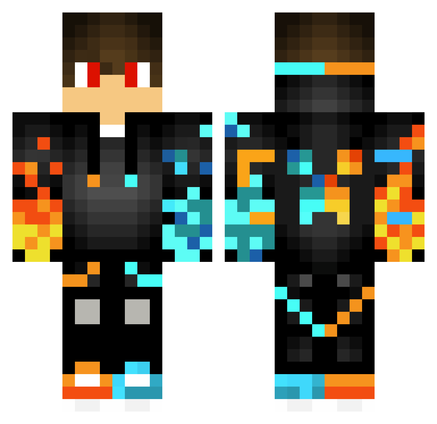 Supermarginal Minecraft skin, front and back view