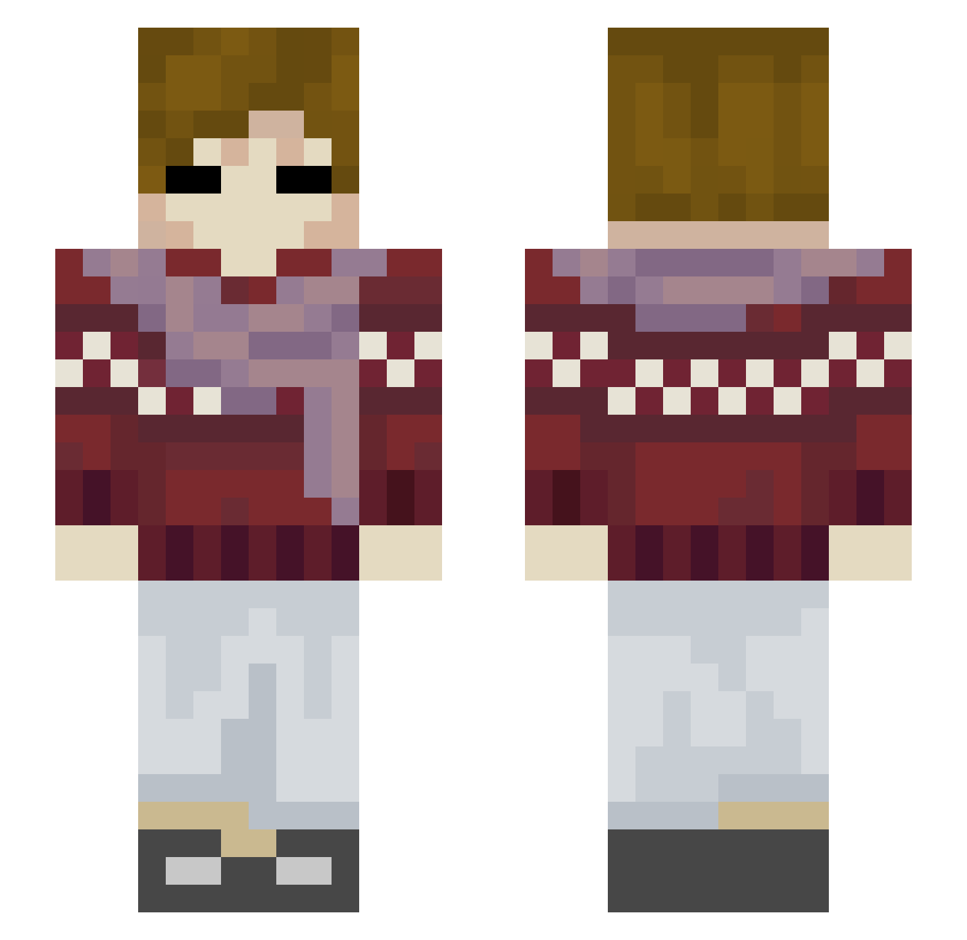 Godlikk Minecraft skin, front and back view