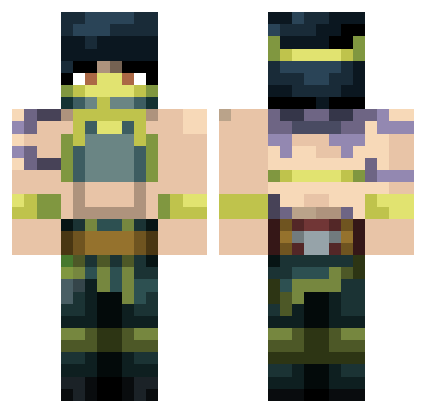 aporradothel Minecraft skin, front and back view