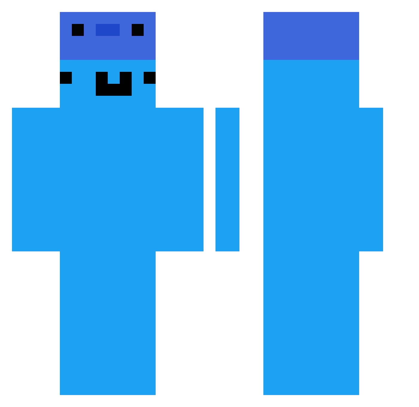 ouniiio Minecraft skin, front and back view