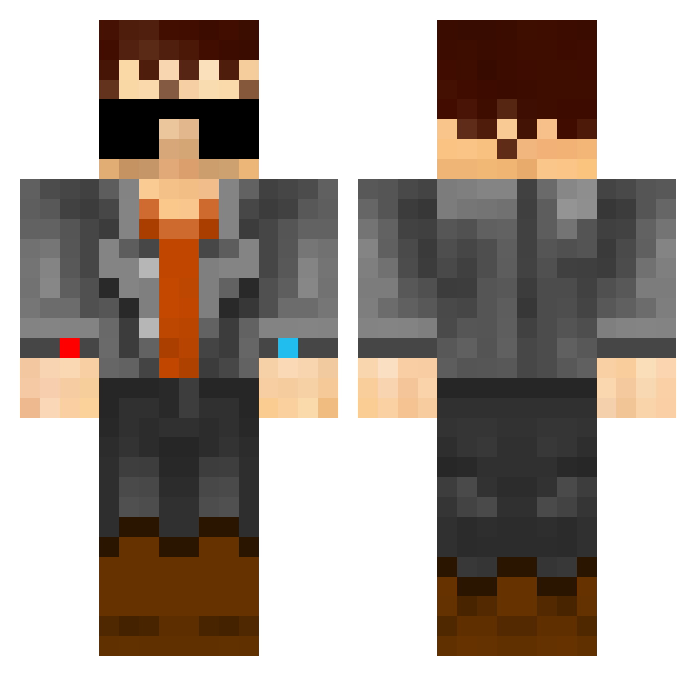 ImFarru Minecraft skin, front and back view
