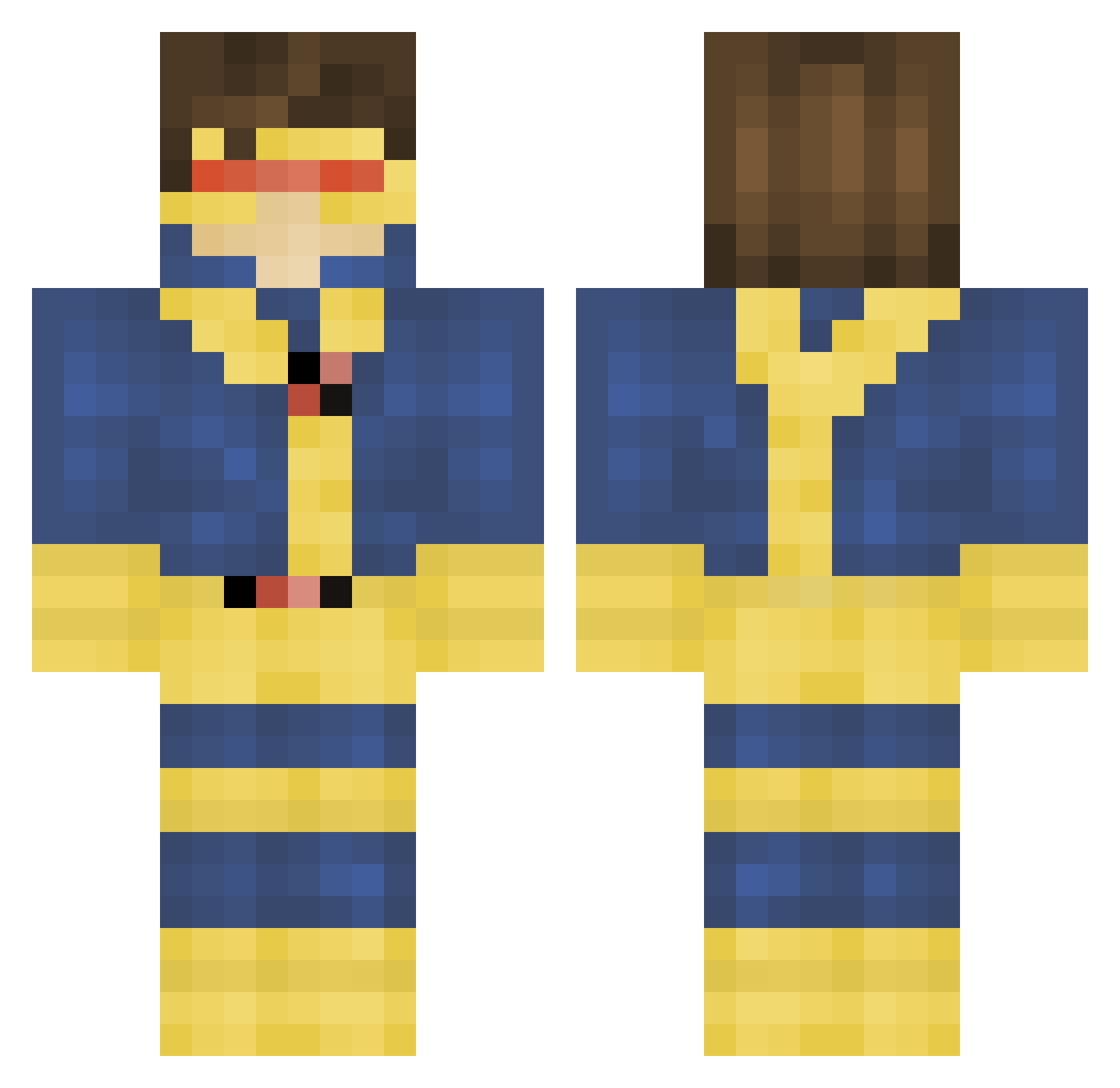 WassersprudelTV Minecraft skin, front and back view