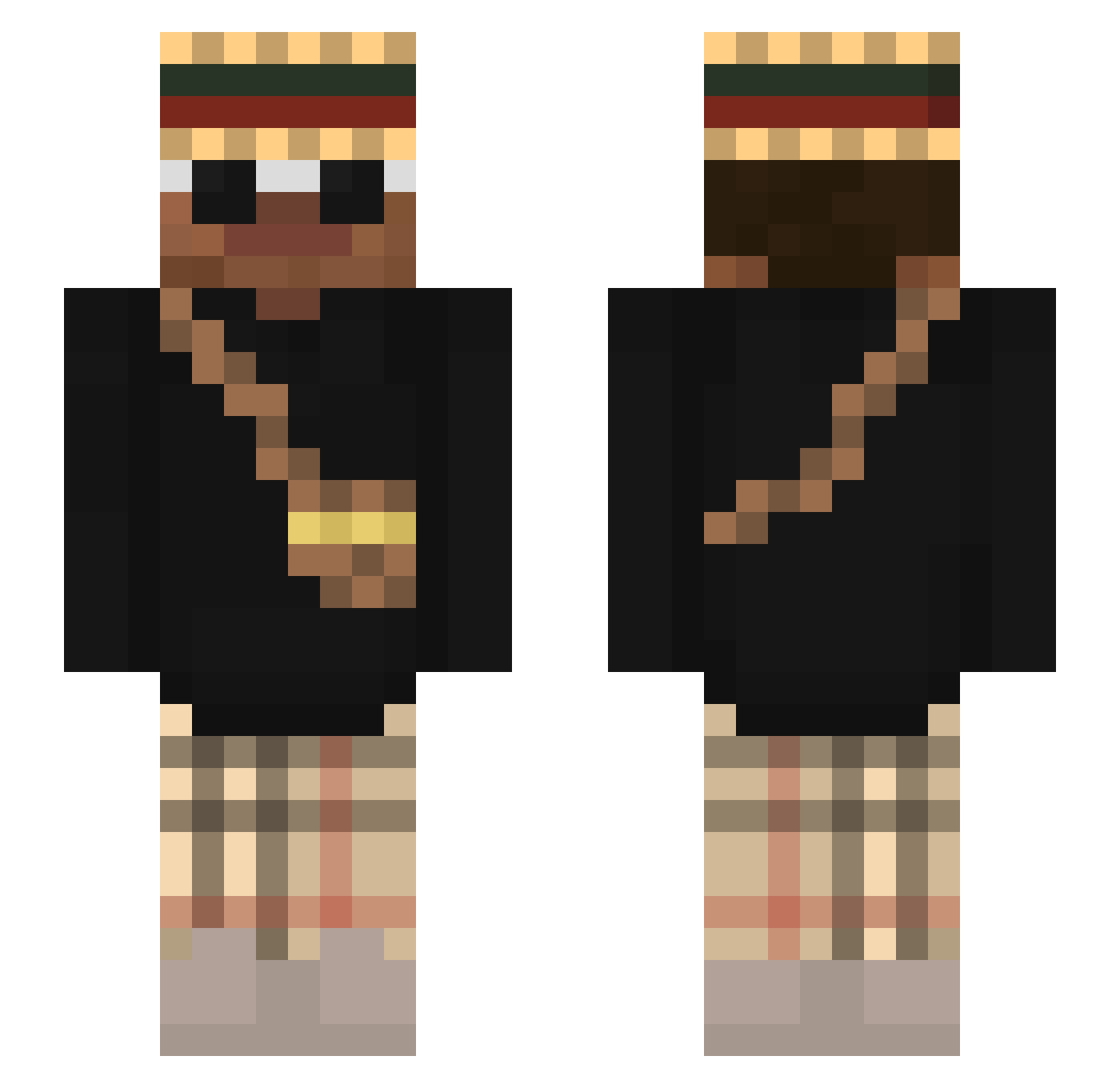 Vkeys Minecraft skin, front and back view