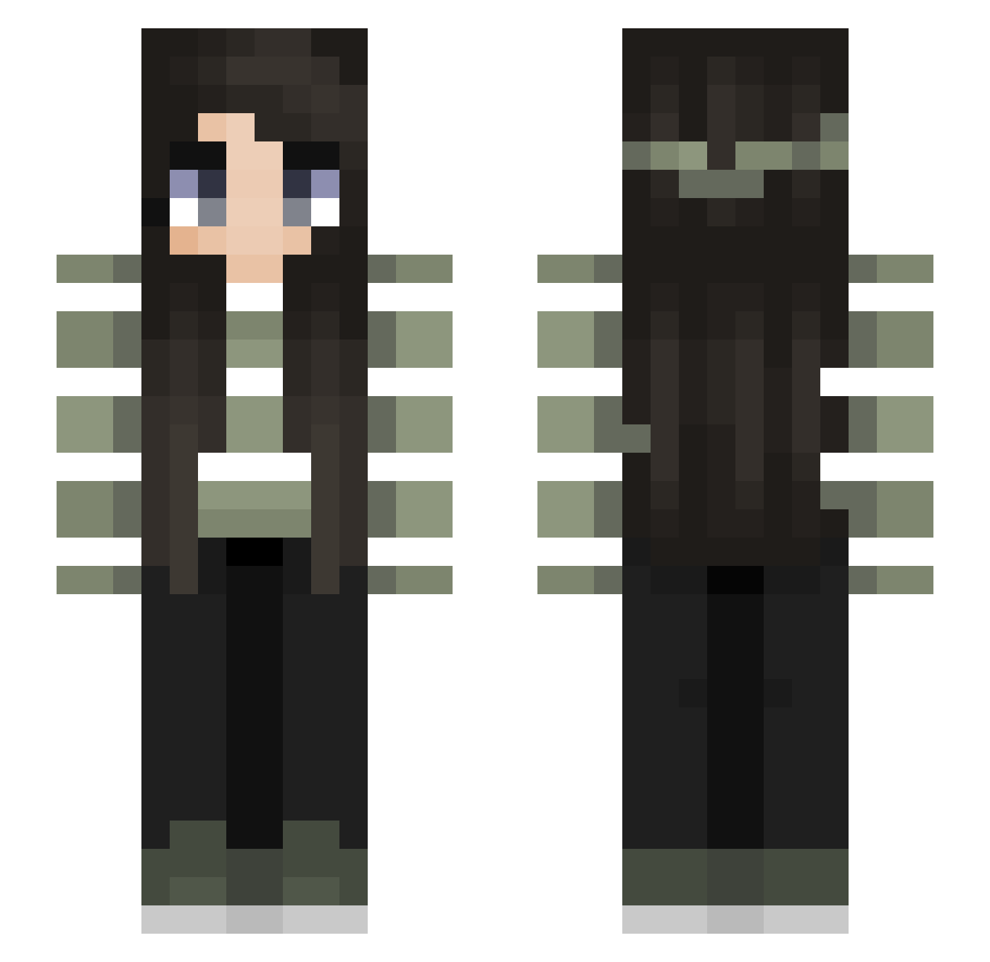 JoyTron Minecraft skin, front and back view