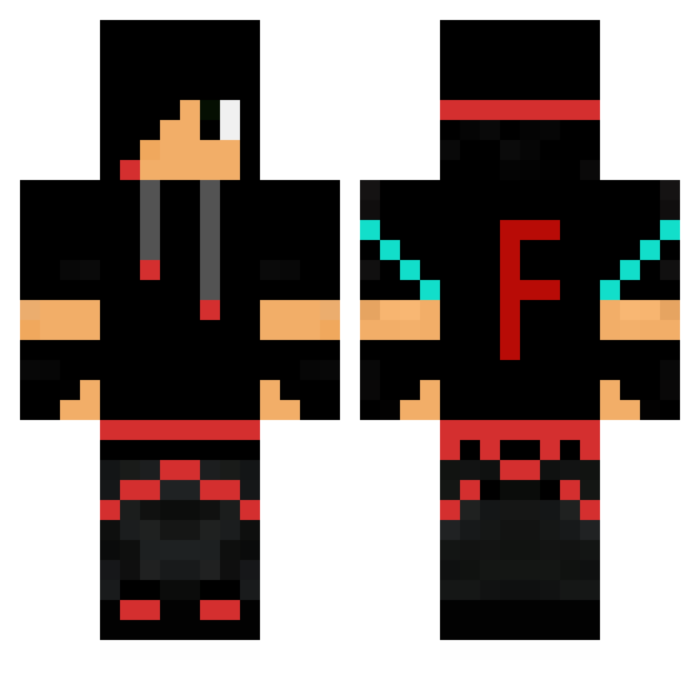 Sulfide Minecraft skin, front and back view