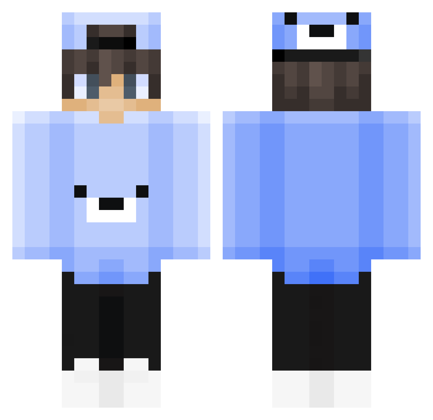 hibidy Minecraft skin, front and back view