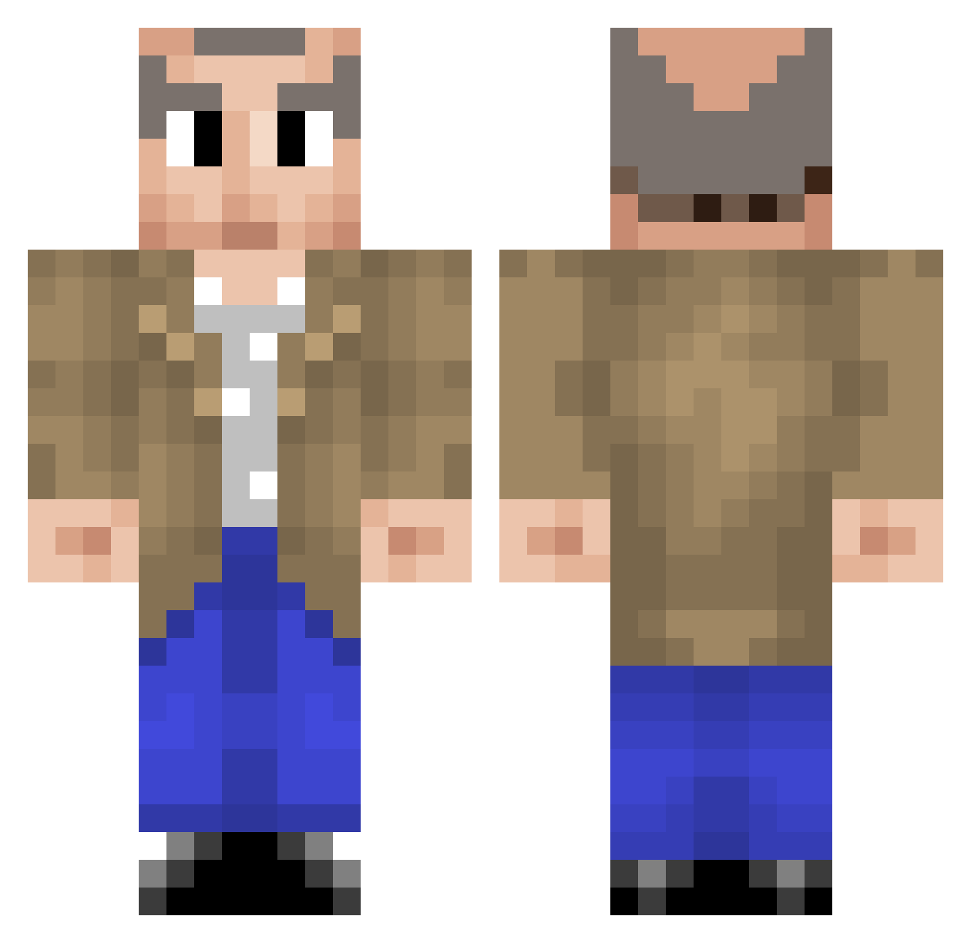 JanErik78 Minecraft skin, front and back view