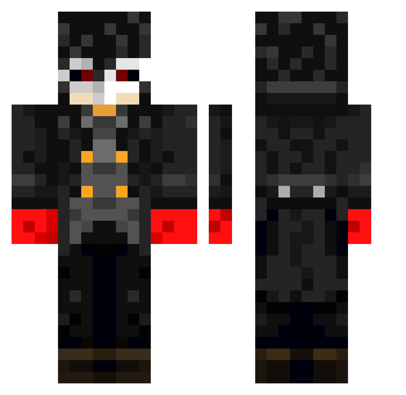 Bobbyjohnsz Minecraft skin, front and back view