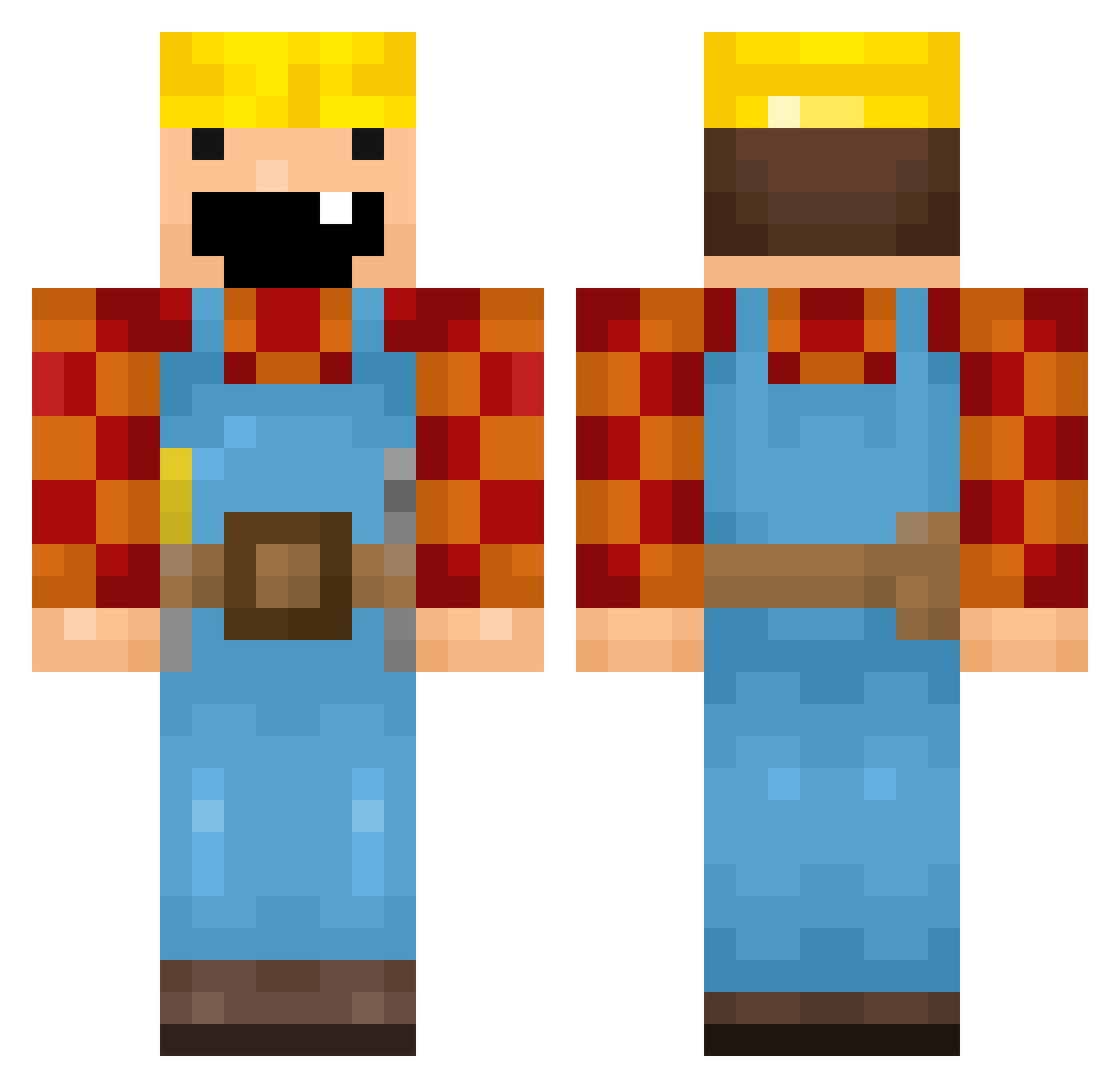 UrboiJuice Minecraft skin, front and back view