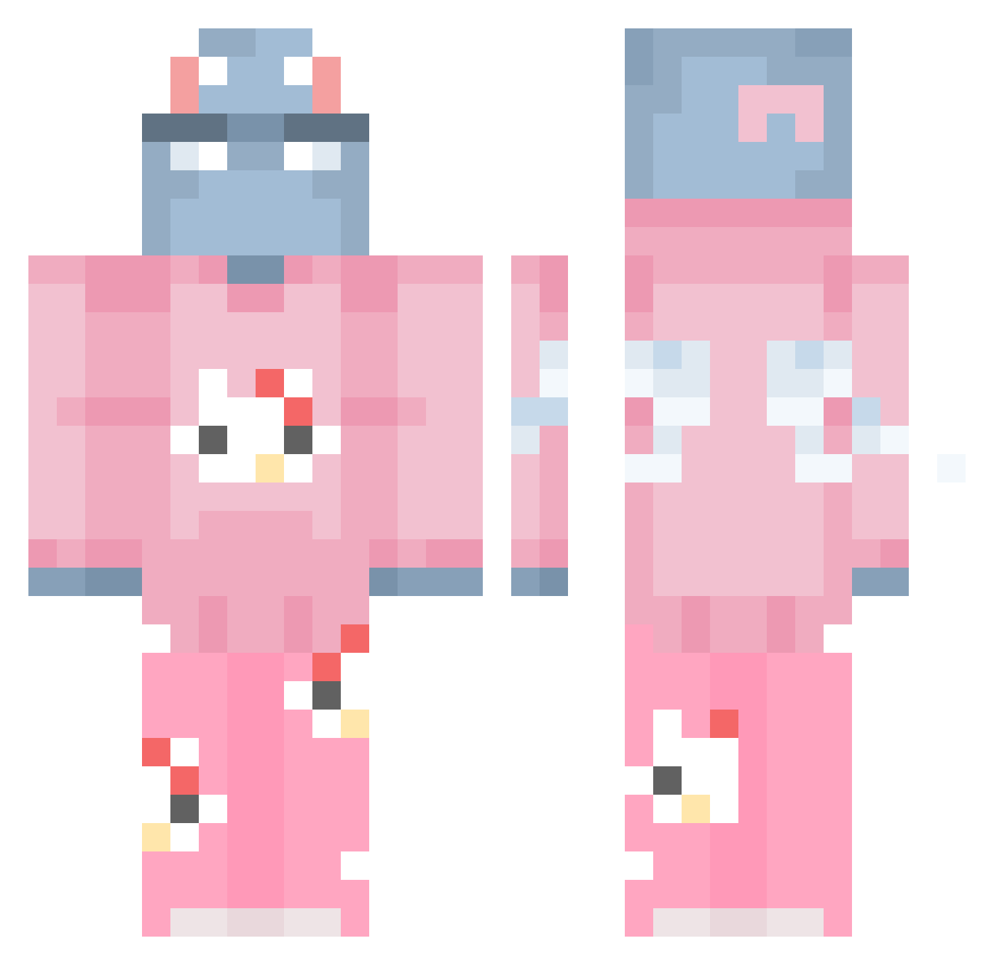 Yasnito Minecraft skin, front and back view