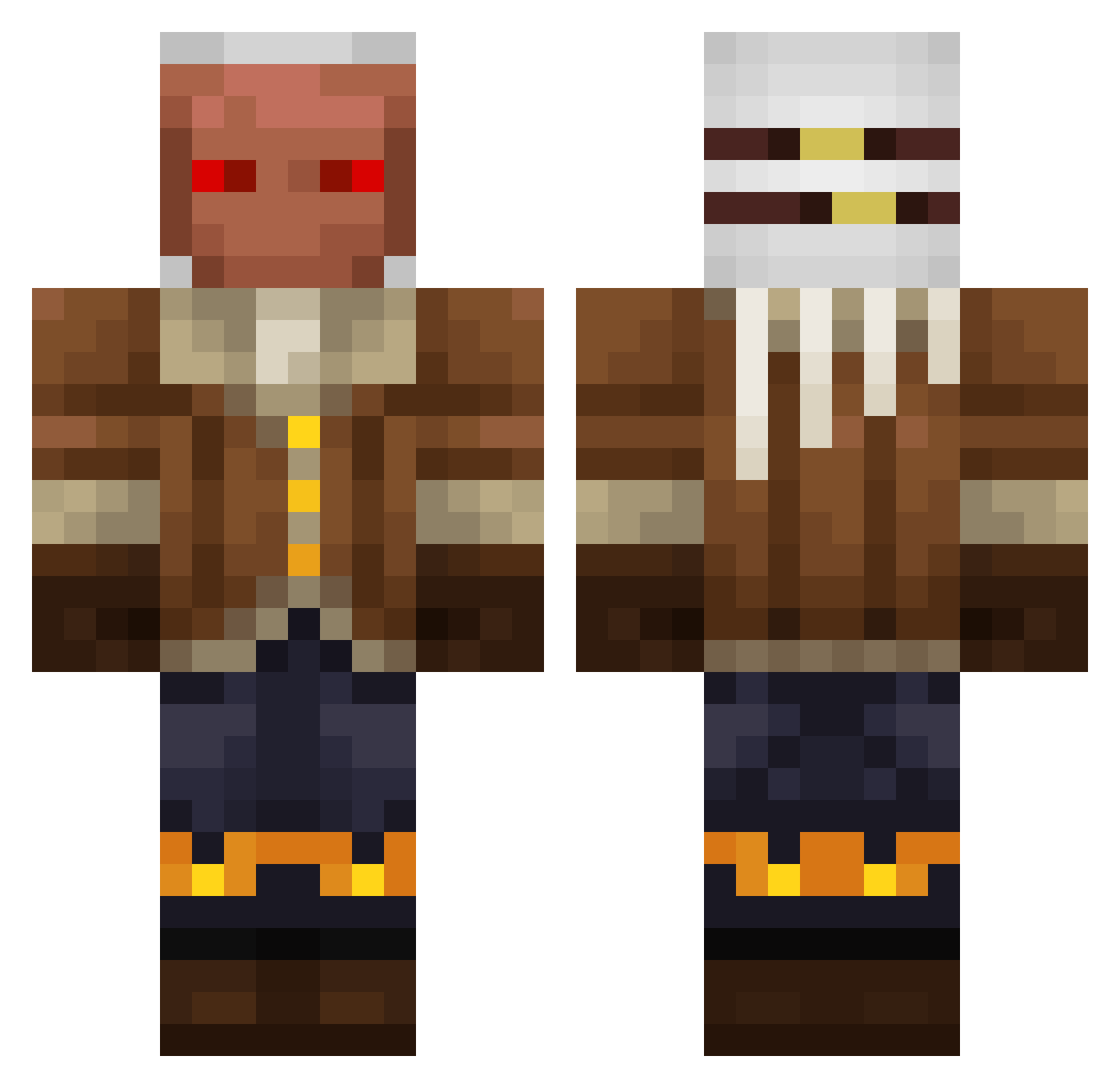 Samuu_dp Minecraft skin, front and back view