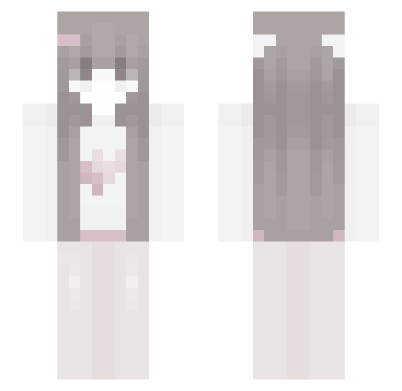 Nyafiu Minecraft skin, front and back view