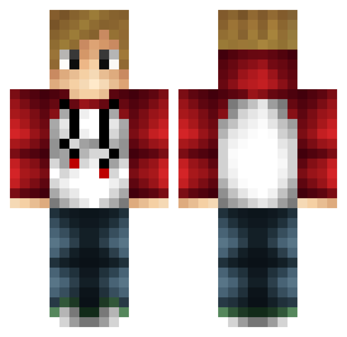GrandAlfa Minecraft skin, front and back view