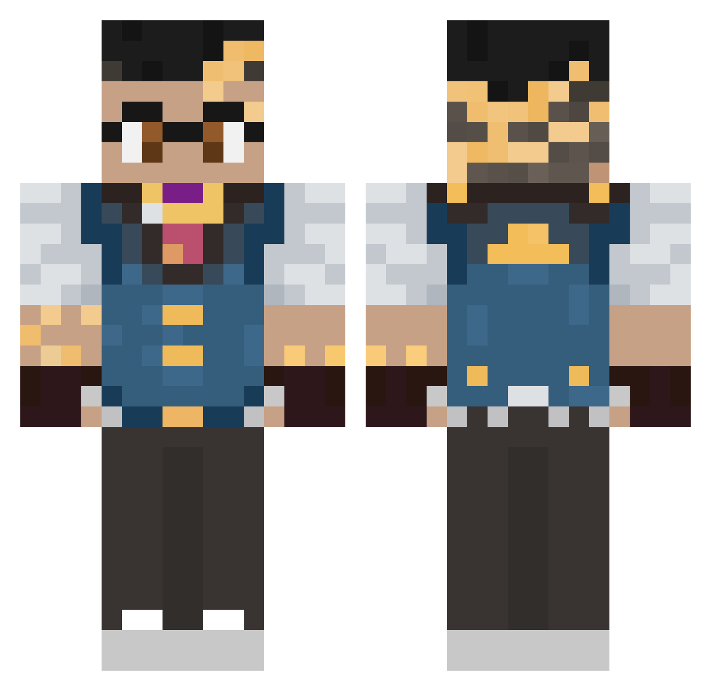 SirKrazyCat Minecraft skin, front and back view