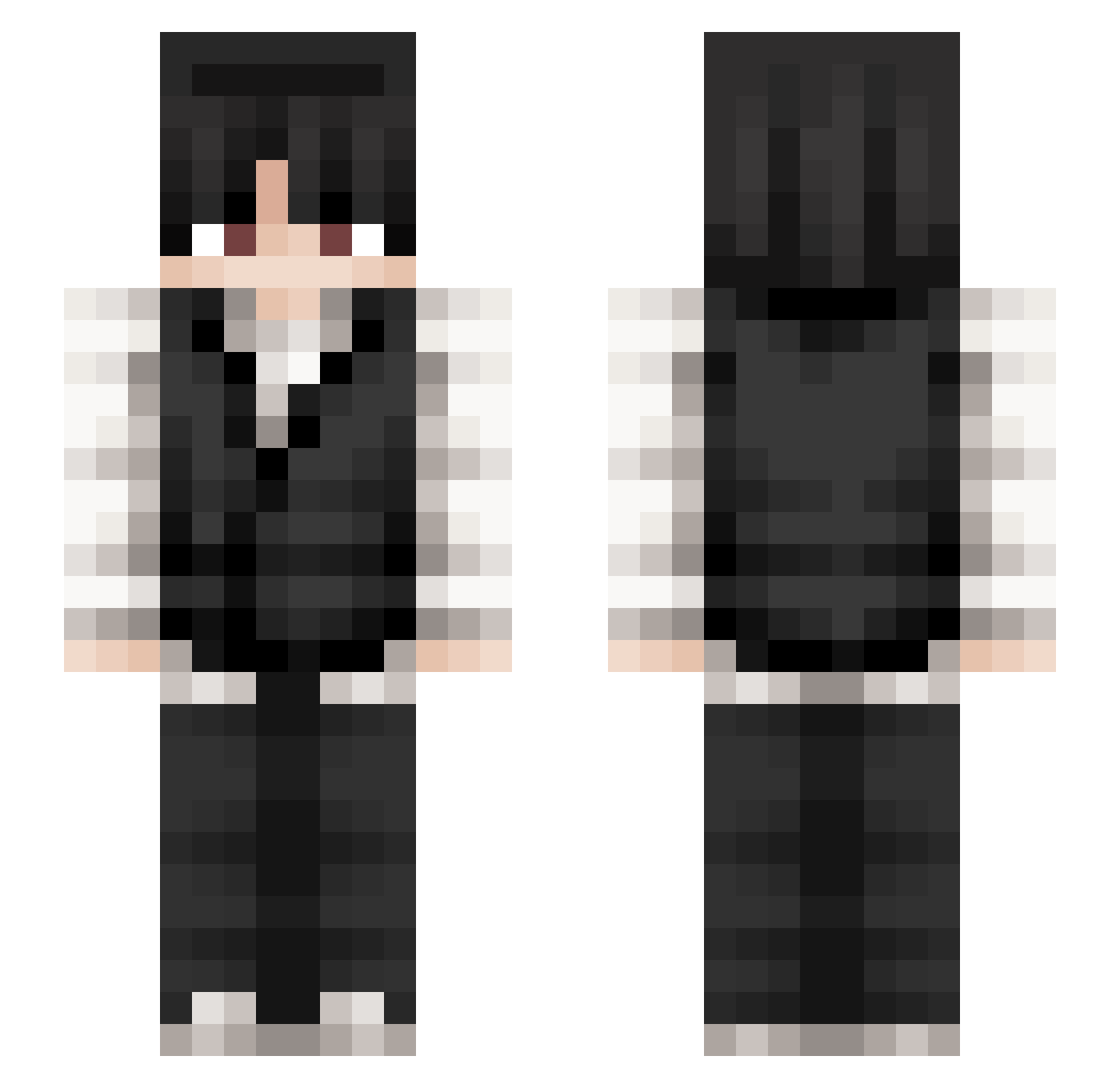 Qplxar Minecraft skin, front and back view
