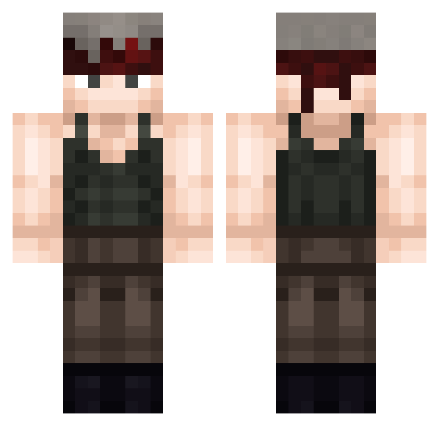 Fer0boy Minecraft skin, front and back view