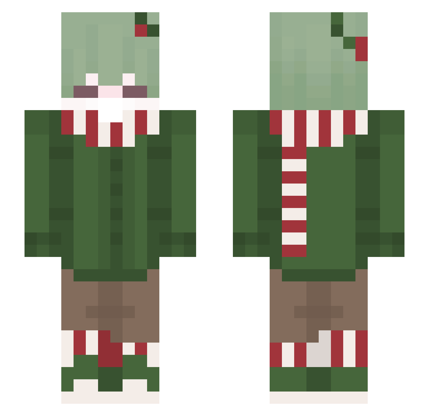 XimDangerousX Minecraft skin, front and back view