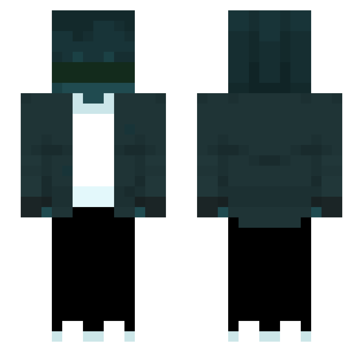 BlushXD Minecraft skin, front and back view