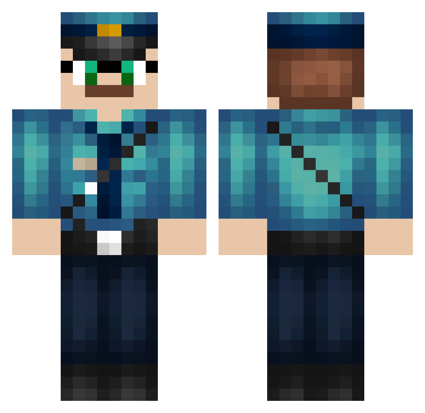 Audifreak260 Minecraft skin, front and back view