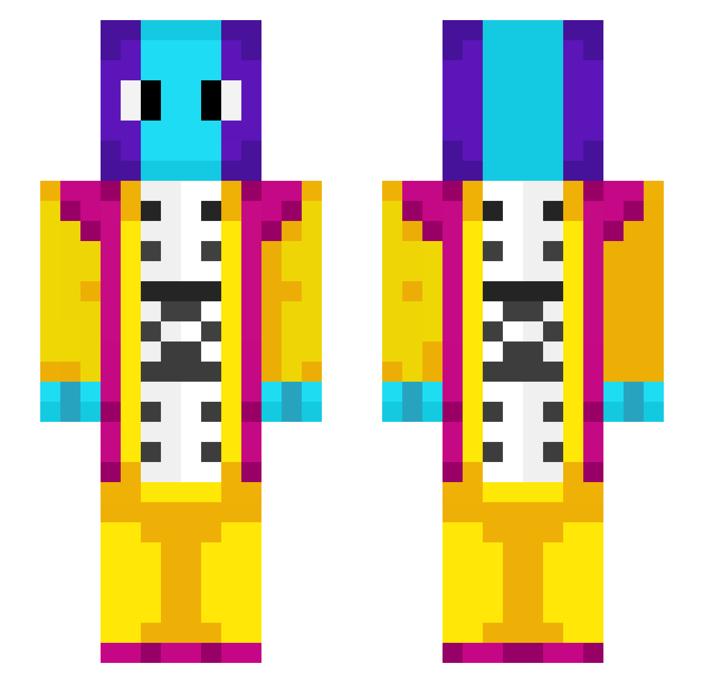 LightPup Minecraft skin, front and back view