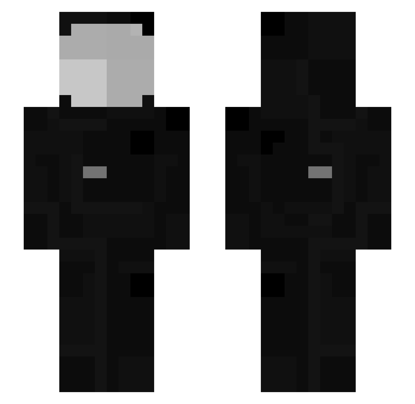 UnMasked Minecraft skin, front and back view