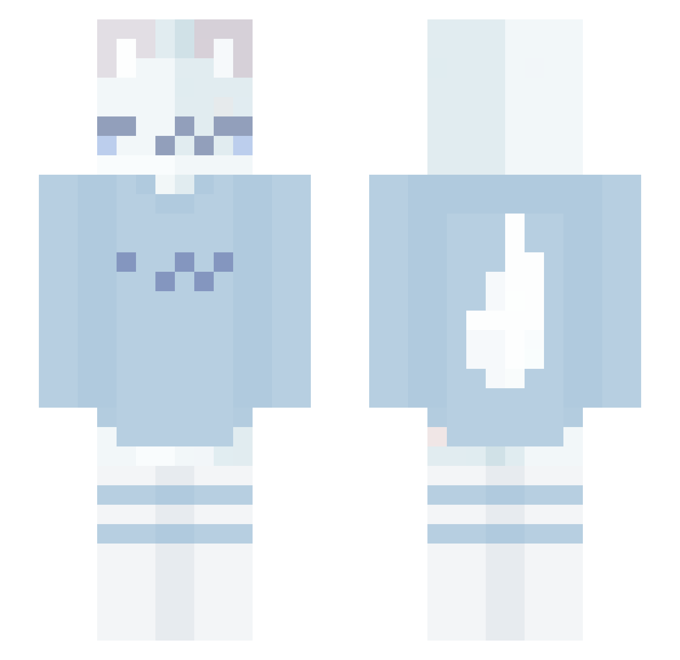Rarga Minecraft skin, front and back view