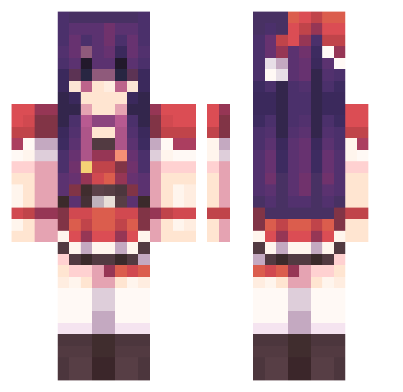 SAO189Alt Minecraft skin, front and back view