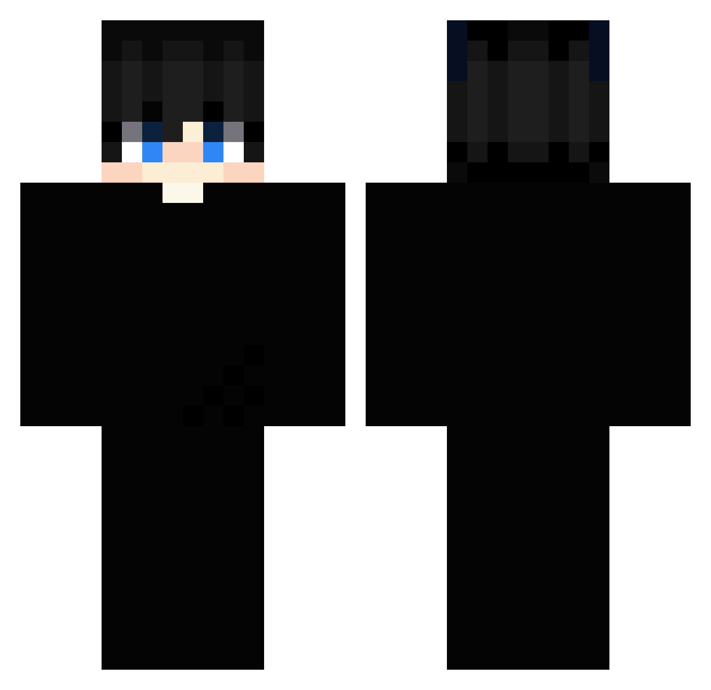 wielkiblukini Minecraft skin, front and back view