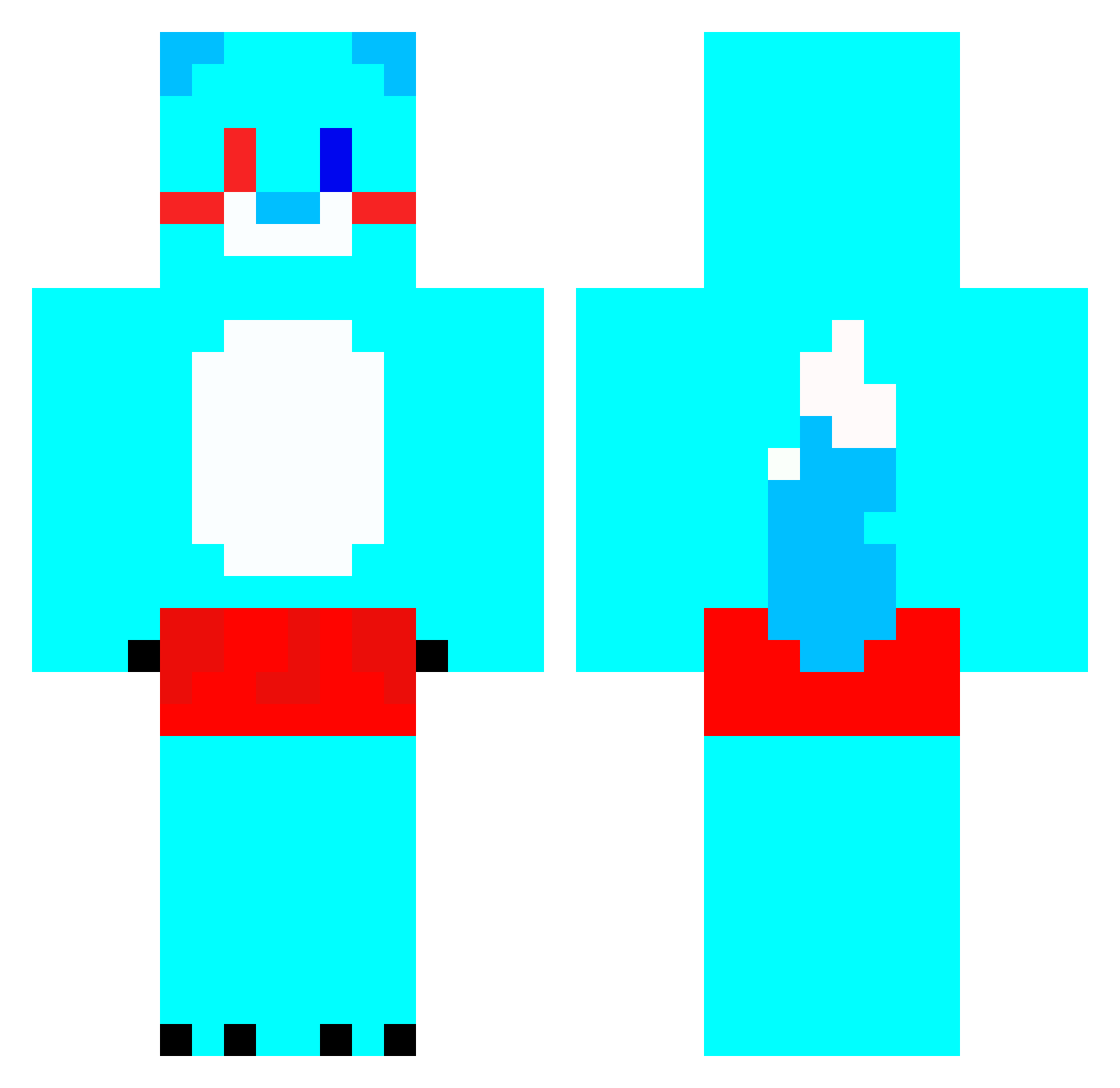 iPR Minecraft skin, front and back view